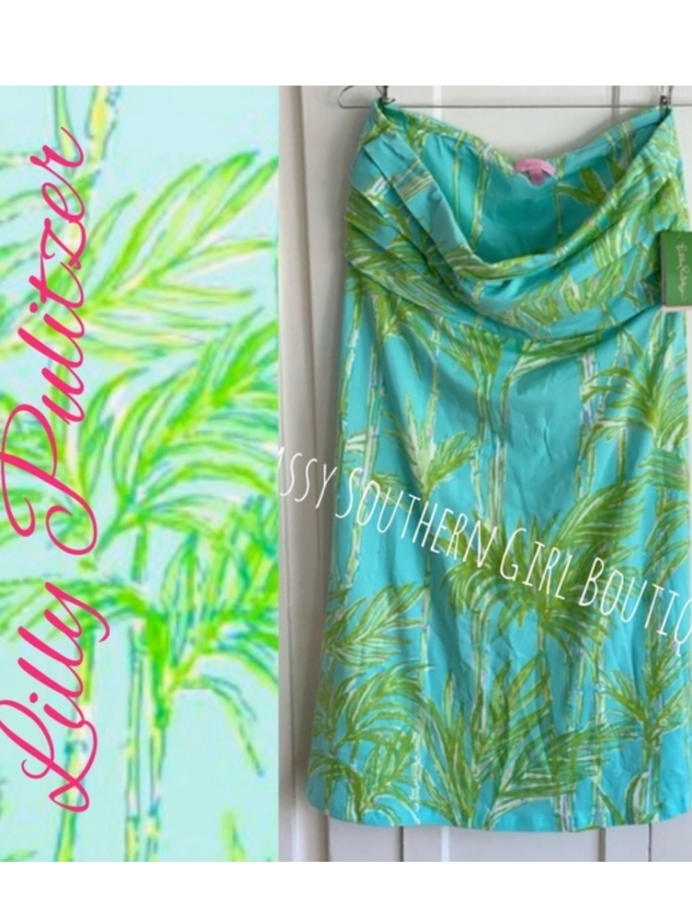 🆕⭐Lilly Pulitzer Surf Blue Petula Strapless Dress